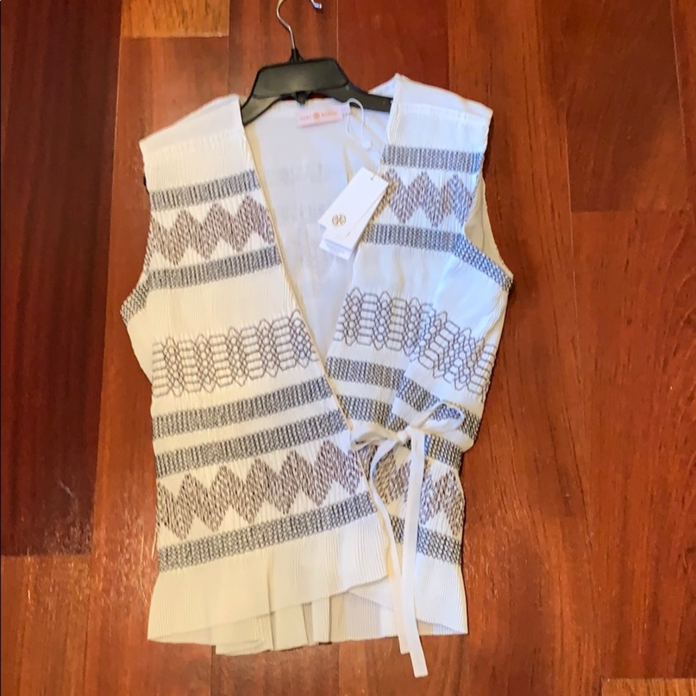 Tory Burch Sleeveless Embroidery Shirt NWT